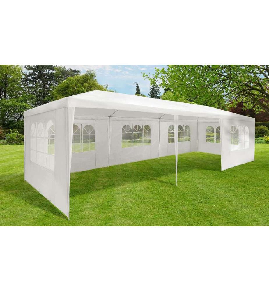 Partyzelt für den Aussenbereich 3 x 9 m + 6 Wände - Weiss