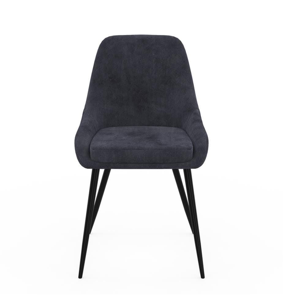 Set of 6 Olivia Chairs - Dark grey and metal