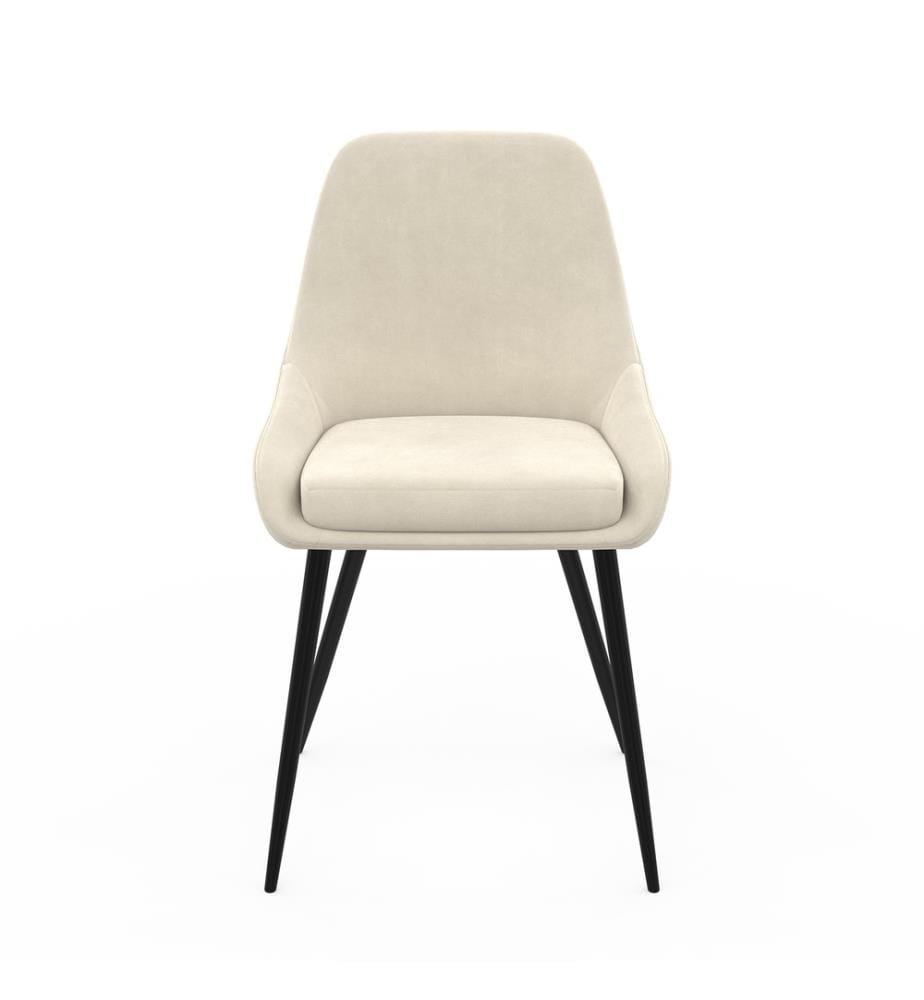 Set of 6 Olivia Chairs - Cream and Metal