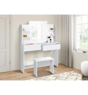 Schminktisch Zita 108x40x141cm - Weiss