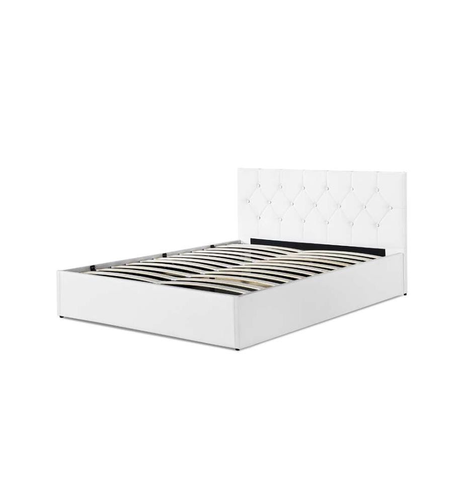Lit Coffre avec Sommier Hannah 140x190 cm - Blanc