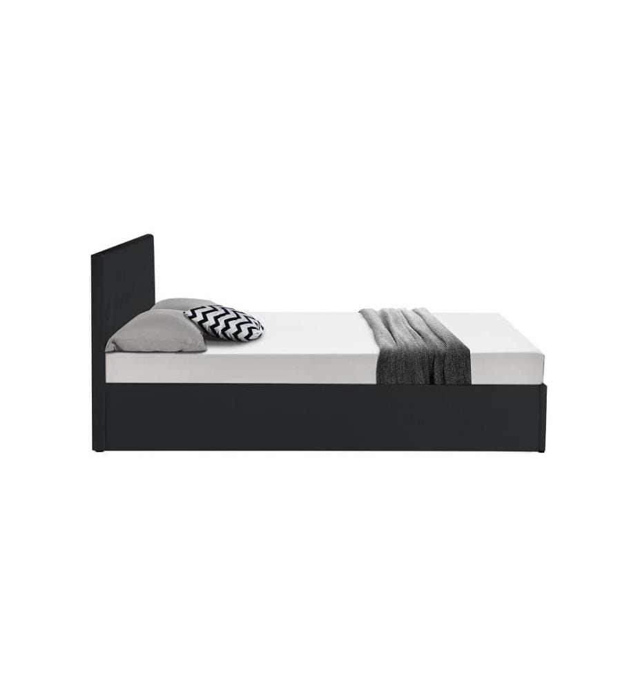 Lit Coffre avec Sommier Hannah 140x190cm - Noir