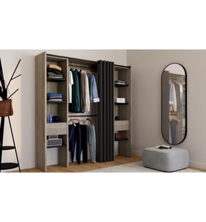 Dressing extensible 120-180 x 180 cm - Bois et Noir