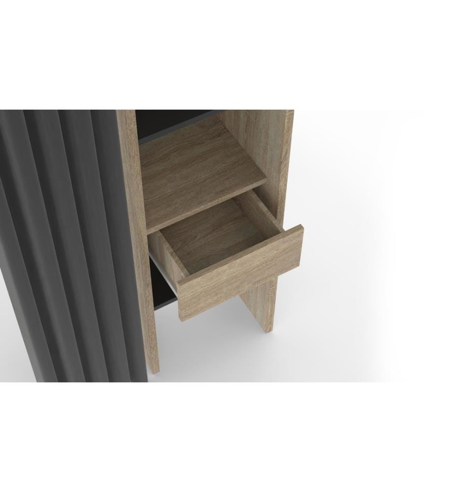 Dressing extensible 120-180 x 180 cm - Bois et Noir