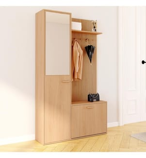 Vestiaire d'entrée Faustine avec placard et miroir