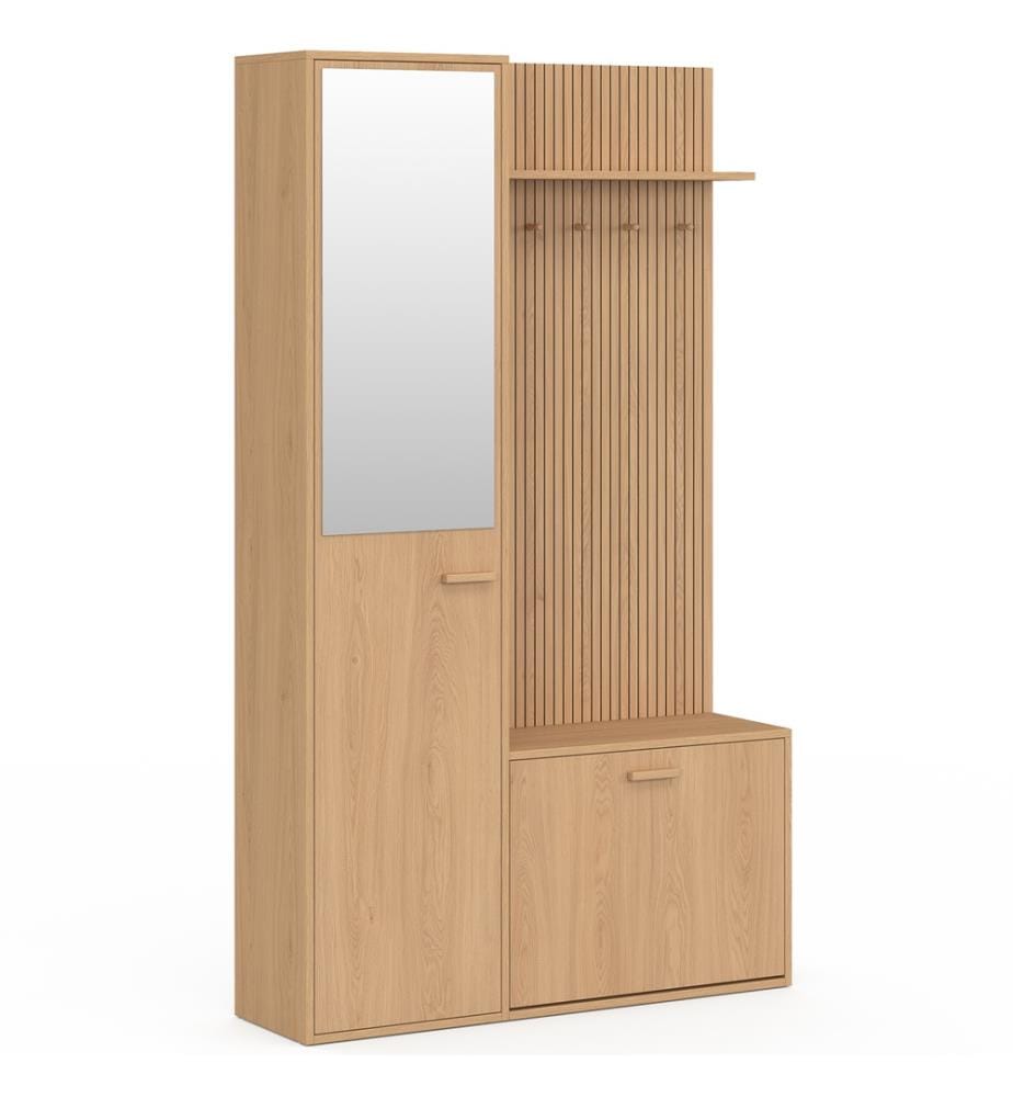 Guardaroba d'ingresso Faustine con armadio e specchio