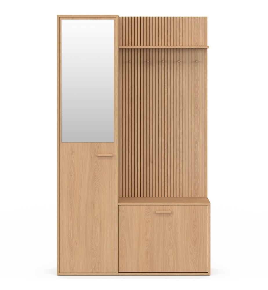 Guardaroba d'ingresso Faustine con armadio e specchio