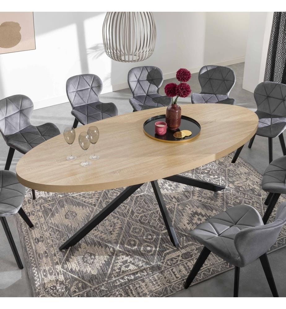 Table de Repas Céleste 200 x 90 x 75 cm - Noir & Brun