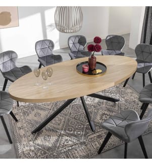 Table de Repas Céleste 200 x 90 x 75 cm - Noir & Brun