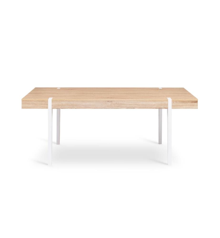 Table de Repas Hudson 200 x 90 x 76 cm - Bois & Blanc