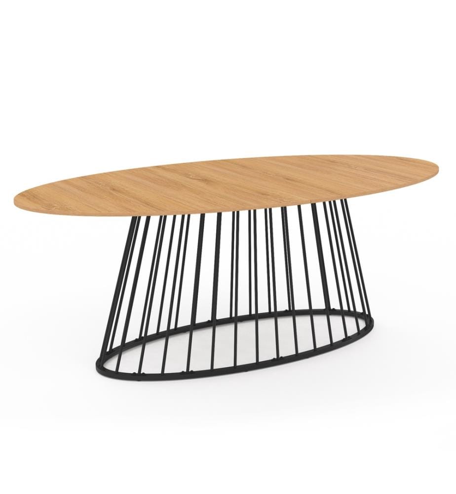 Table de Repas Adelle 200 cm - Bois et Noir