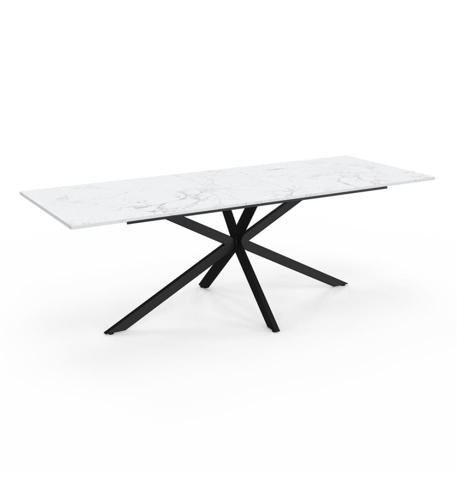 Table Repas Extensible Glam 200-240cm - Blanc et Noir