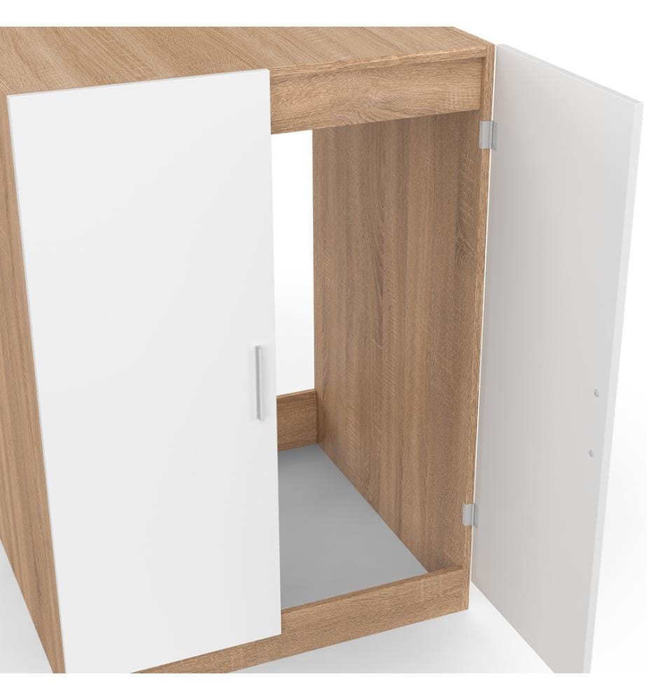 Meuble machine à laver Will - Bois et Blanc