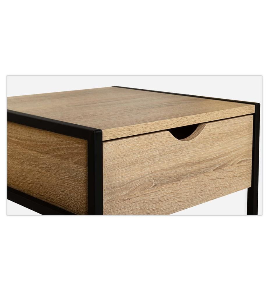 Set di 2 Comodini Memphis 40 x 40 x 50 cm - Marrone e Nero