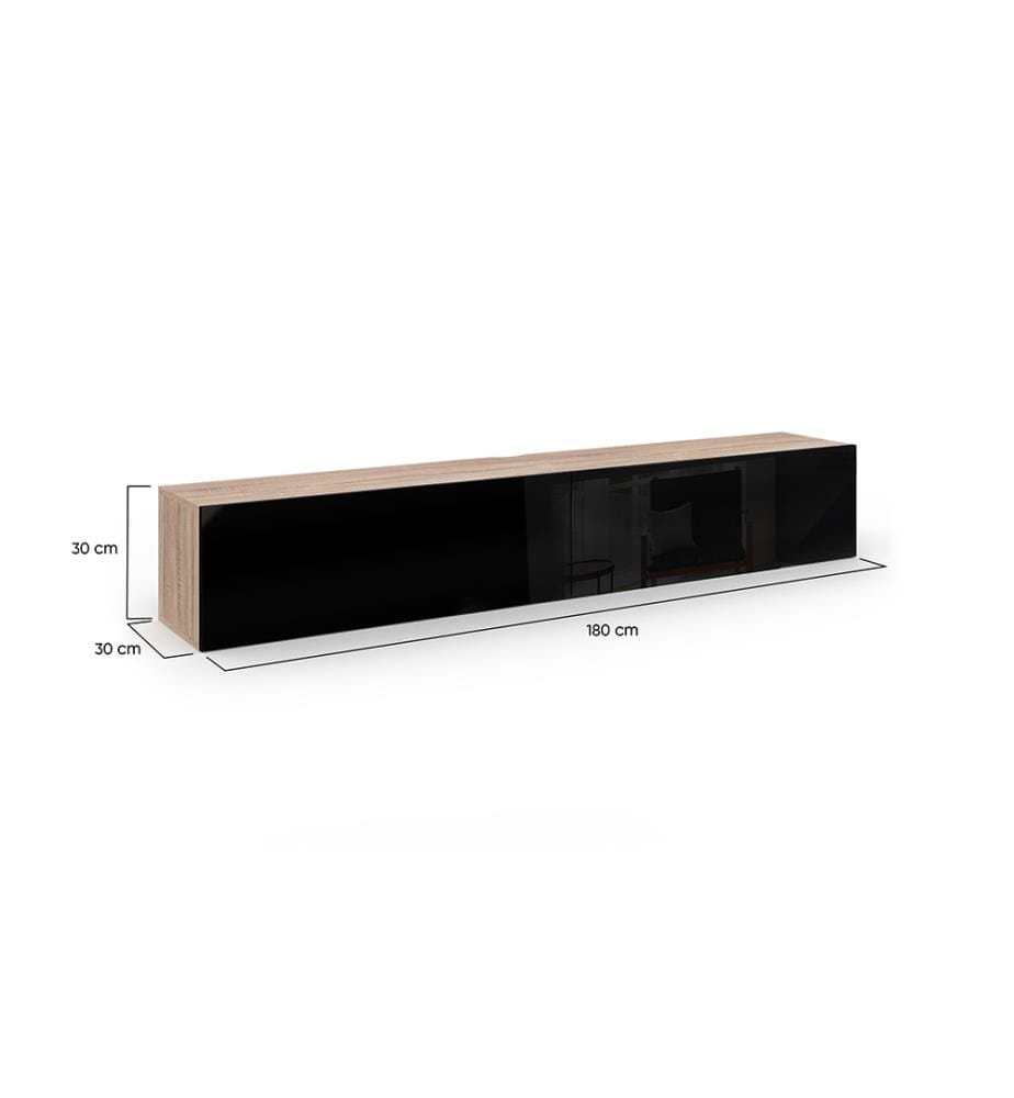 Michigan TV Stand 180 x 30 x 30 cm - Wood & Black