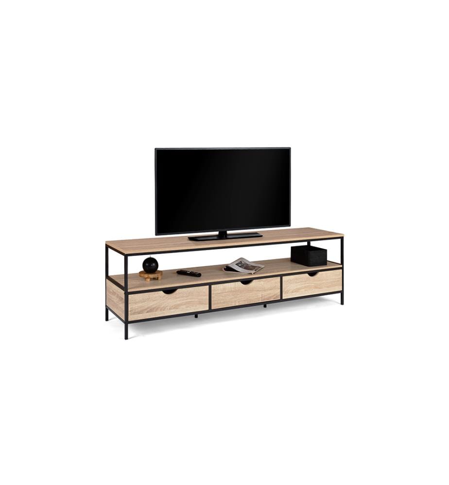 Porta TV Memphis 160 x 40 x 50 cm - Legno e Nero
