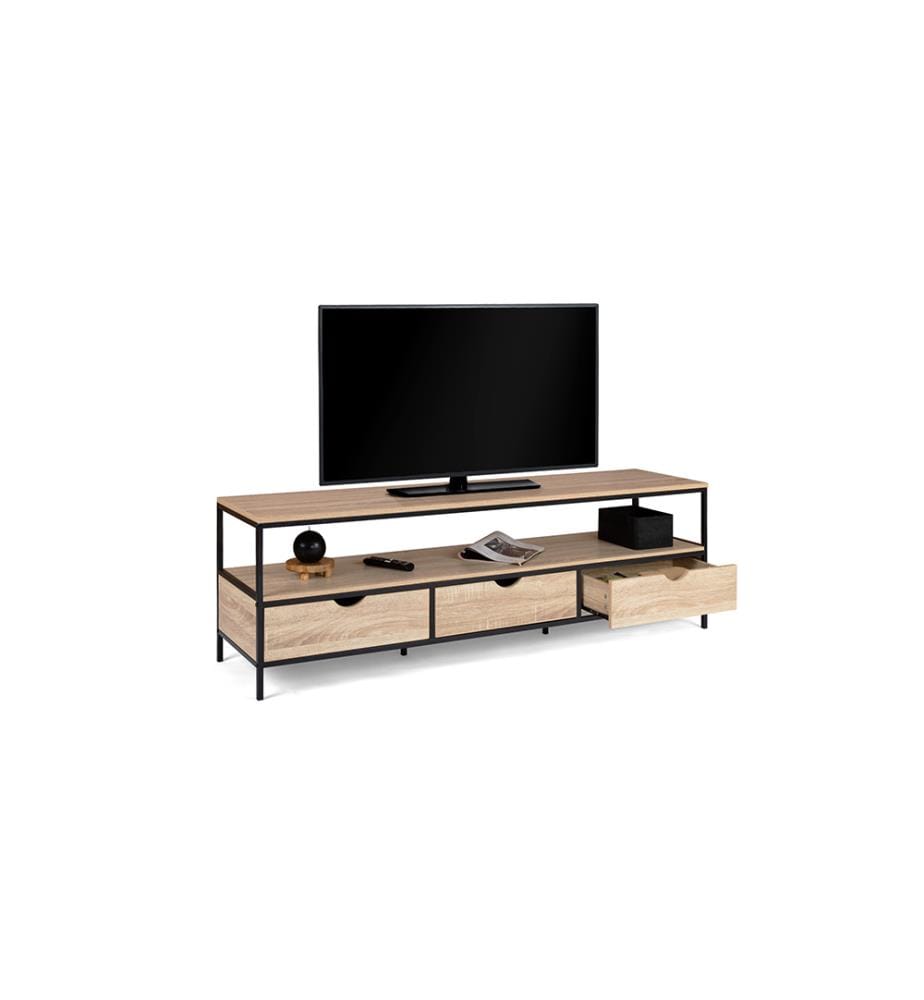 Porta TV Memphis 160 x 40 x 50 cm - Legno e Nero