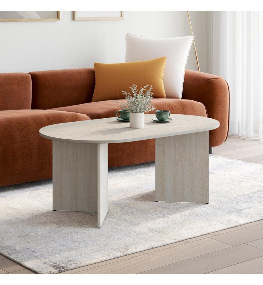Gabin travertine effect coffee table L110cm