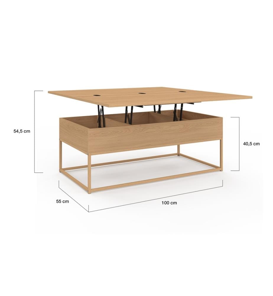Memphis coffee table with folding top - Brown