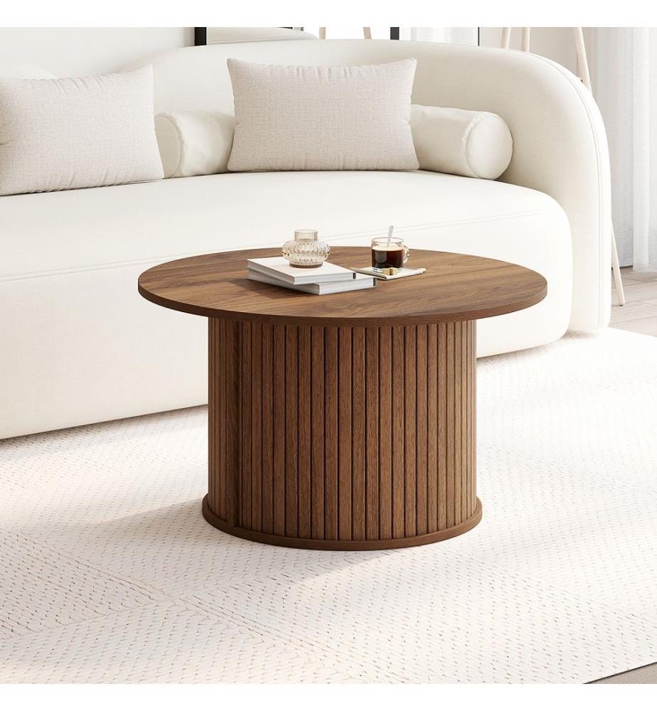 Table basse ronde Albane - Noyer