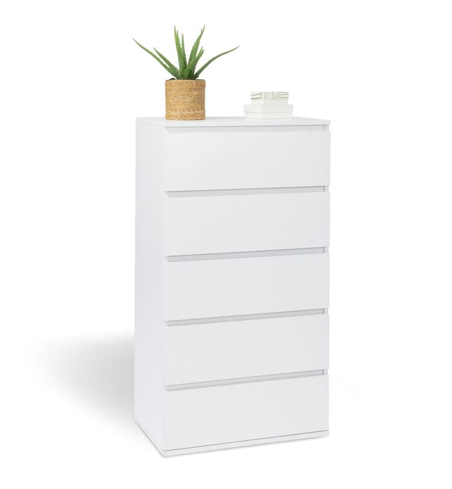 Commode Tom 5 tiroirs - Blanc