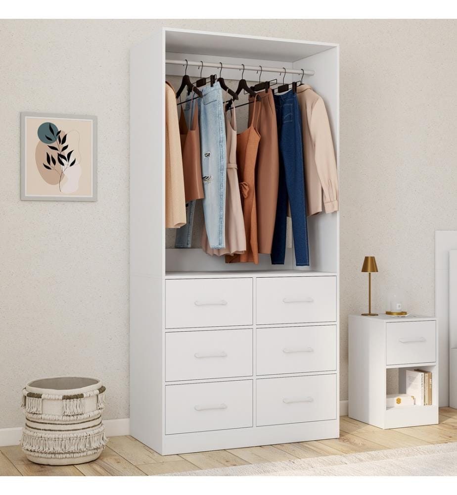 Dressing Uma avec 1 penderie - Blanc