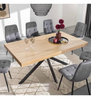 Table de Repas Brixton 160 x 90 x 75 cm - Noir