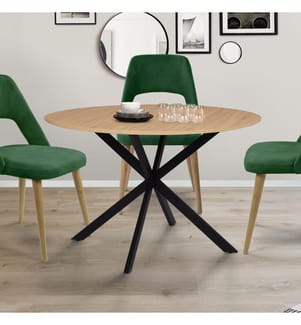 Table repas Soline 110 cm - Brun et Noir