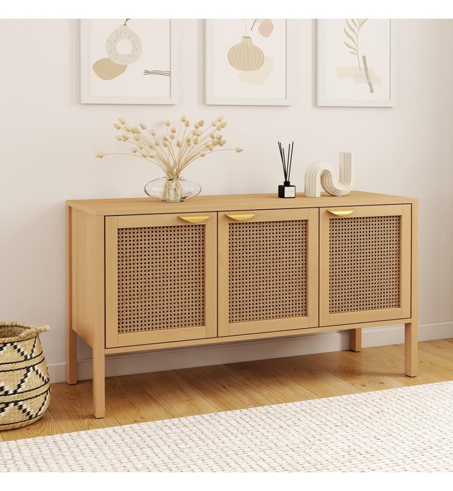 Buffet Eve 3 portes en cannage L110cm