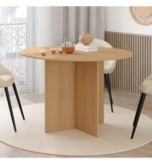Table à manger ronde Ophélia Ø110cm - Brun