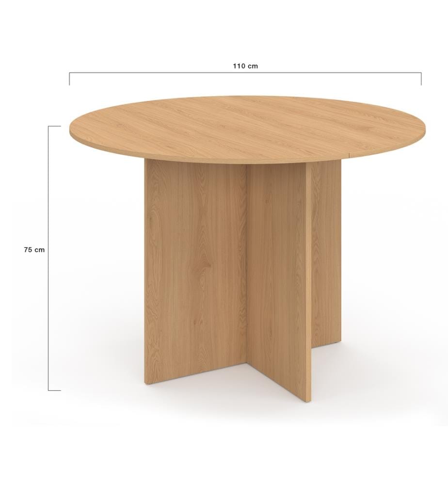 Table à manger ronde Ophélia Ø110cm - Brun