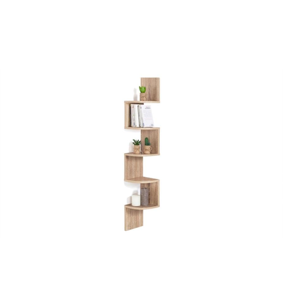 Etagère Murale d'Angle 20 x 20 x 120 cm - Brun