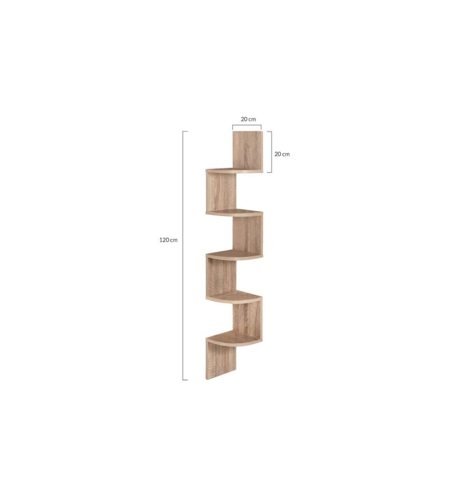 Etagère Murale d'Angle 20 x 20 x 120 cm - Brun