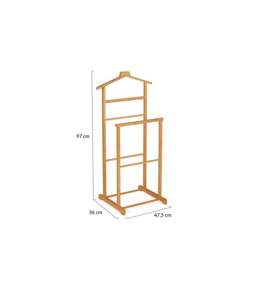 Maya Double Bamboo Valet - 47.5x36x97cm - Brown