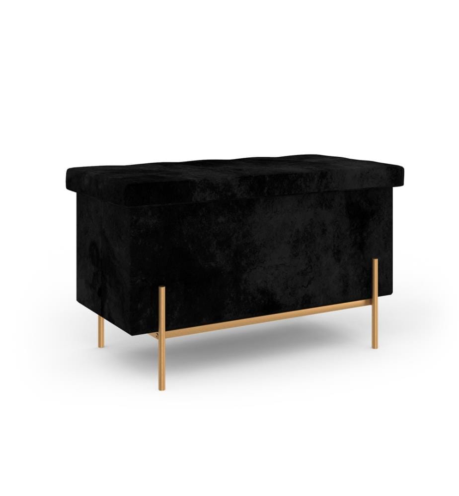 Loan velvet bench - 76 cm - Black