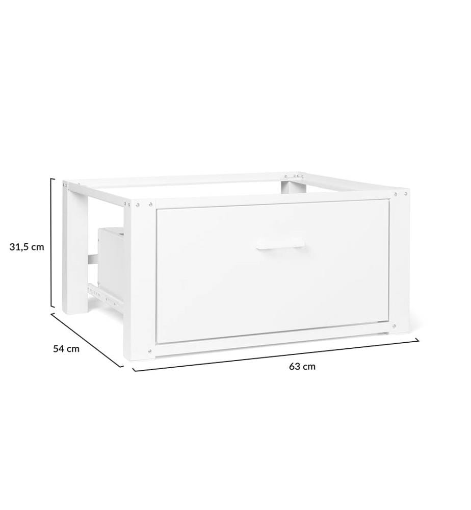 Special white washing machine stand with 100kg drawer