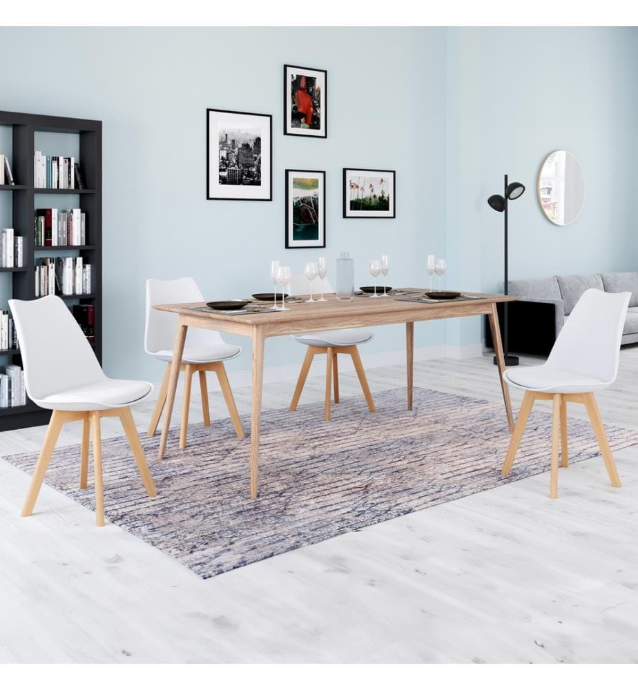 Lot de 4 Chaises Nordia 46 x 51 x 79.5 cm - Blanc