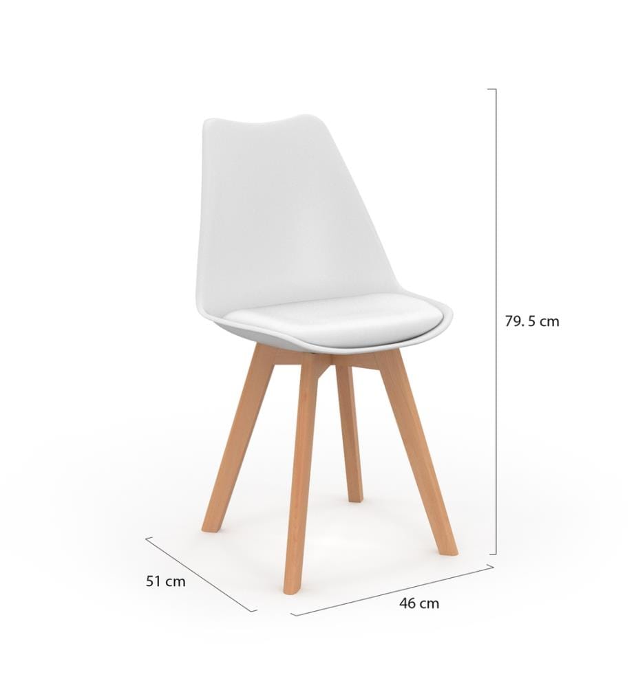 Lot de 4 Chaises Nordia 46 x 51 x 79.5 cm - Blanc