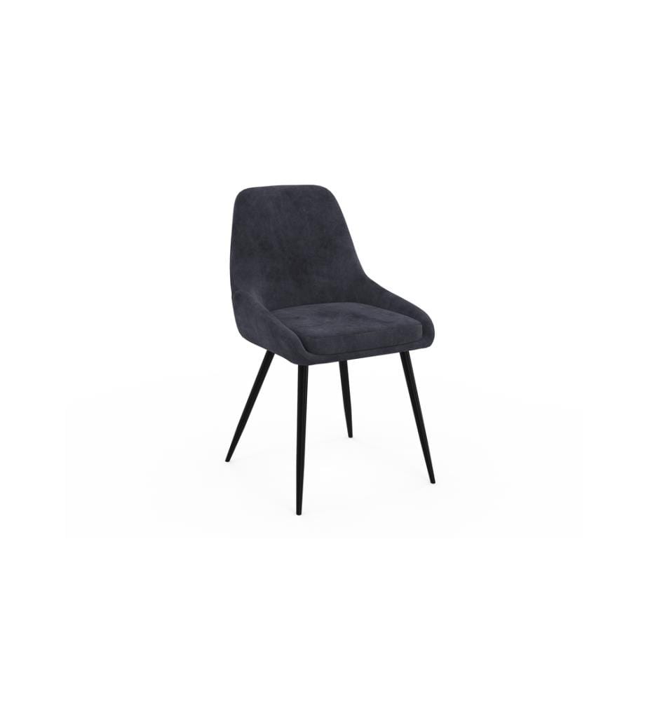 Lot de 2 Chaises Olivia - Gris Foncé et Noir