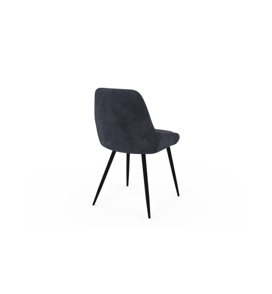 Lot de 2 Chaises Olivia - Gris Foncé et Noir