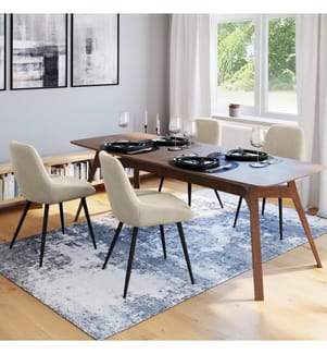 Lot de 4 Chaises Olivia assise crème pieds métal