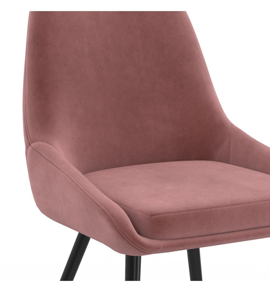 Lot de 4 Chaises Olivia assise mix de couleurs : 1x beige, 1x gris clair, 1x gris foncé et 1x rose