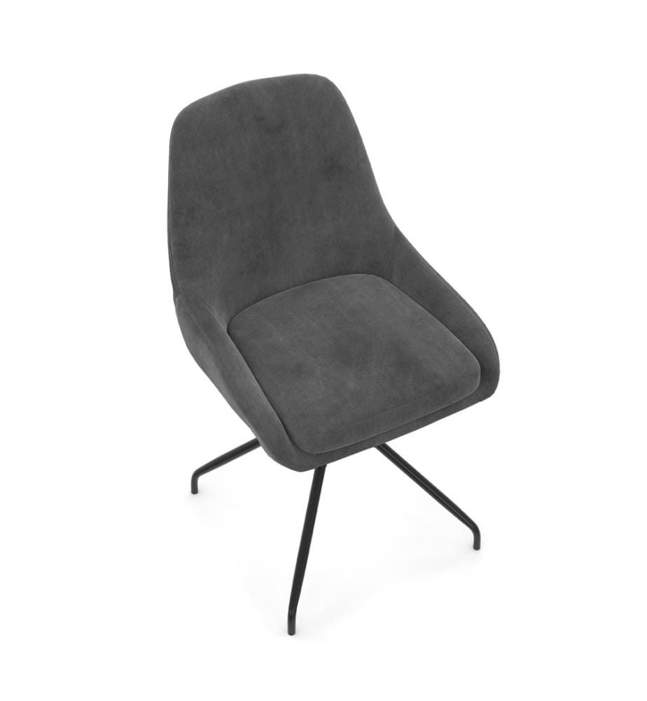 Lot de 4 Chaises Olivia assise pivotante pieds métal - Gris Foncé