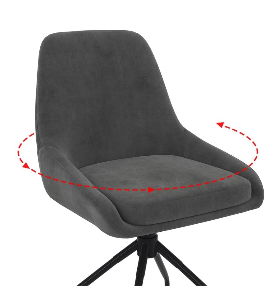 Lot de 4 Chaises Olivia assise pivotante pieds métal - Gris Foncé