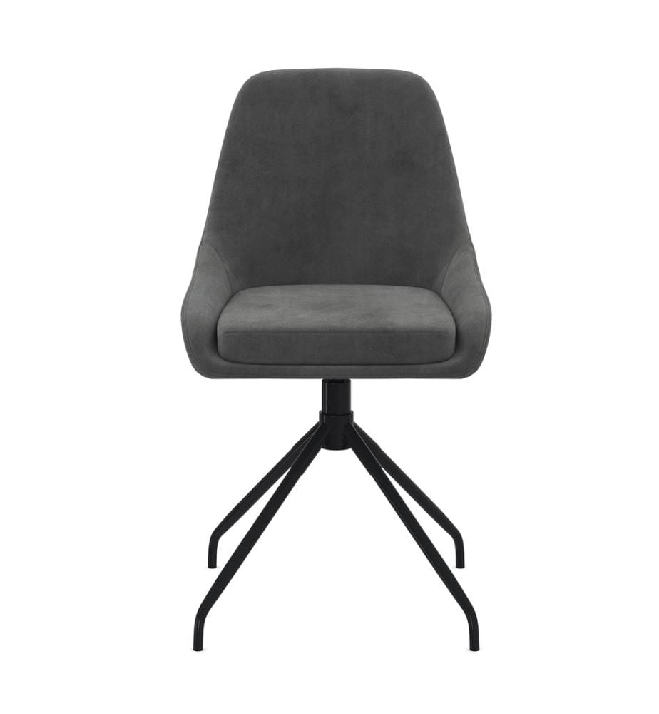Lot de 4 Chaises Olivia assise pivotante pieds métal - Gris Foncé