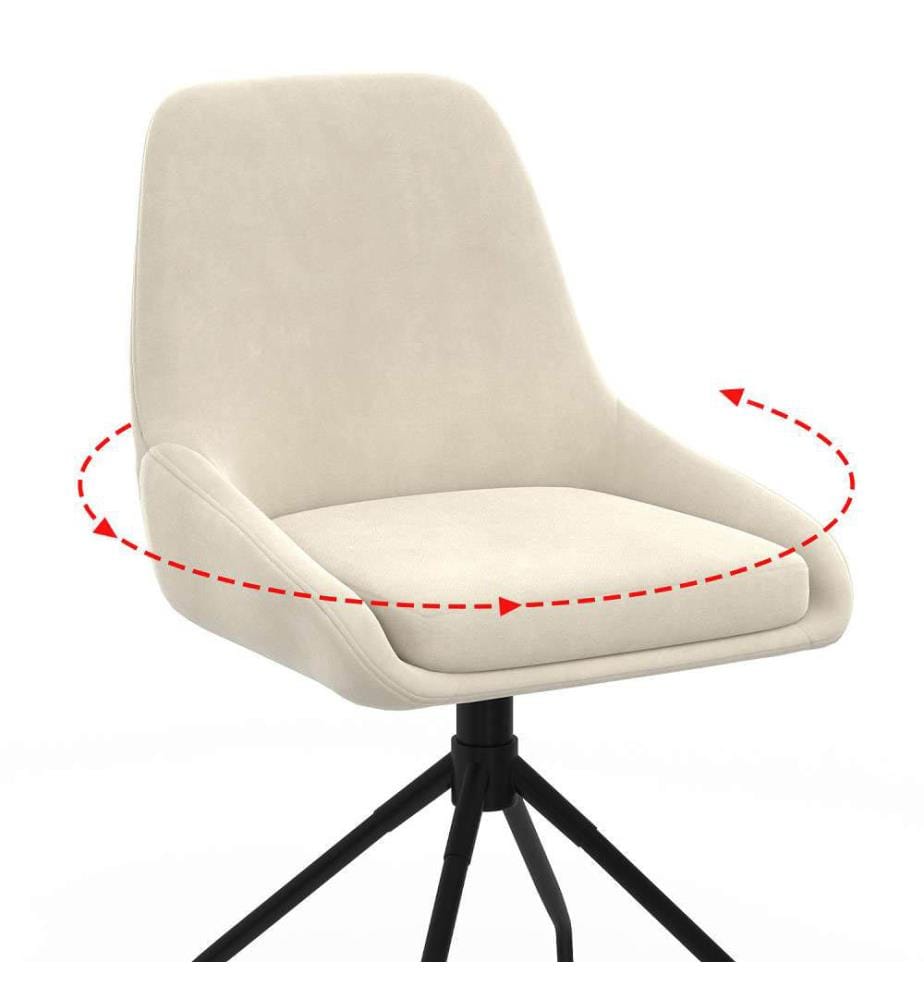 Lot de 4 Chaises Olivia assise pivotante crème pieds métal - Crème