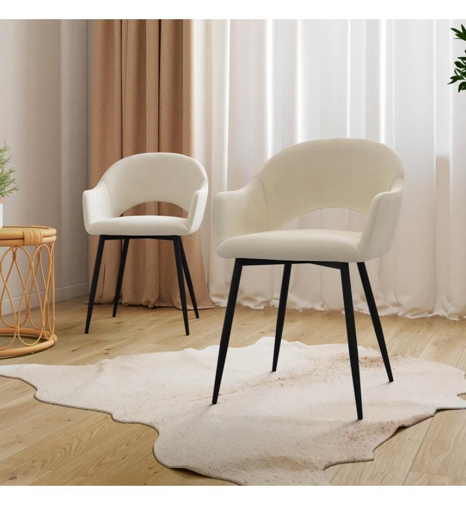 Lot de 2 Chaises Rebecca - Crème et Noir