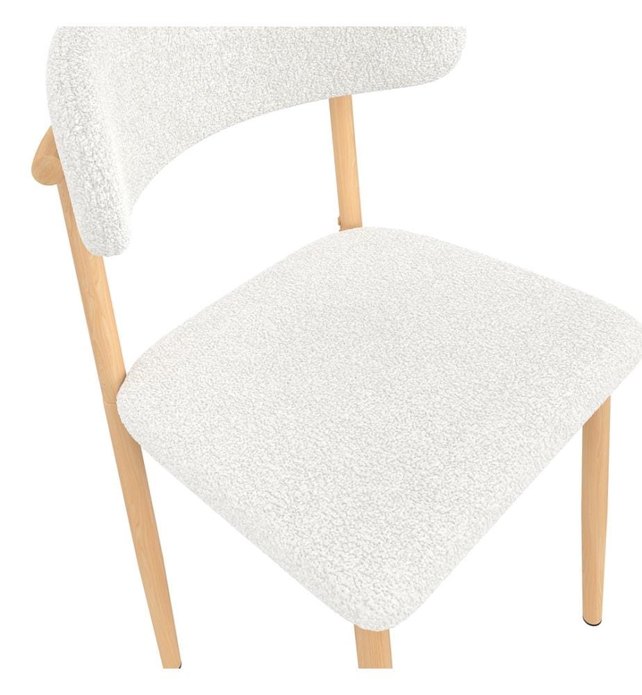 Lot de 6 Chaises Callisto assise bouclette et pieds bois 
