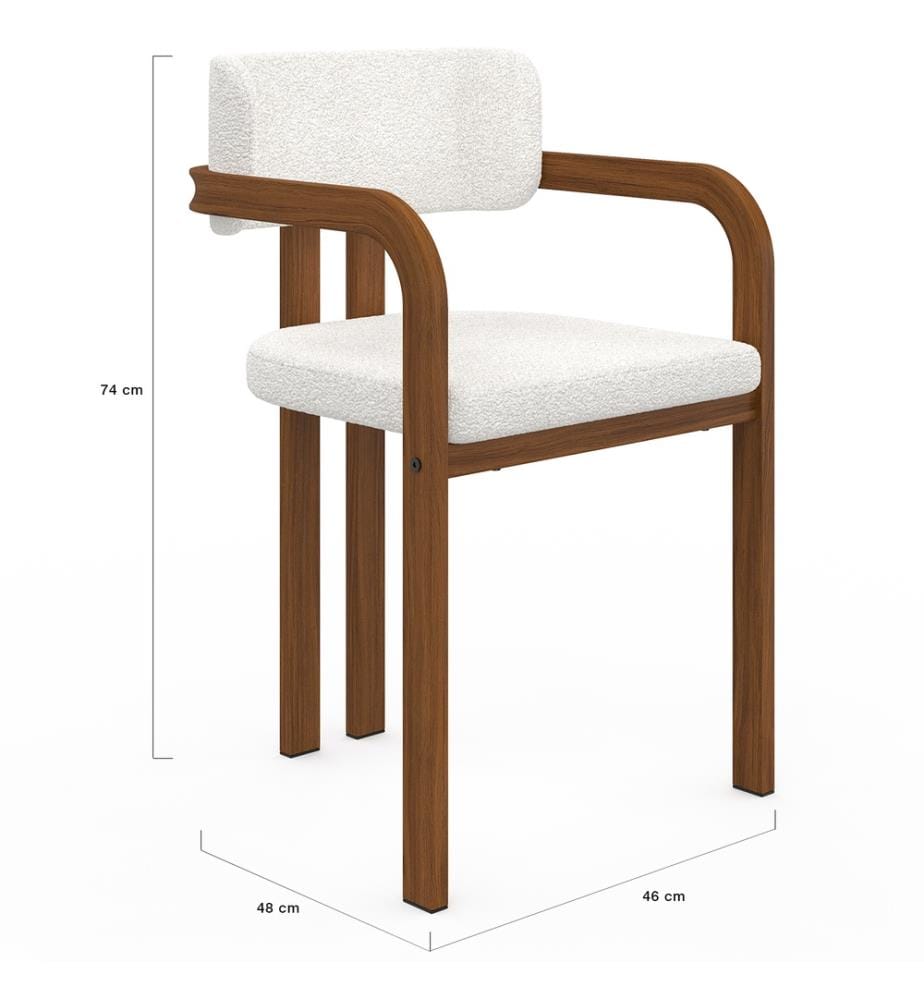 Lot de 4 chaises Elsa avec accoudoirs - Blanc