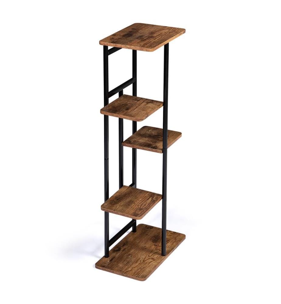 Portavaso Elize a 4 livelli - 43 x 23 x 95 cm - Nero e marrone